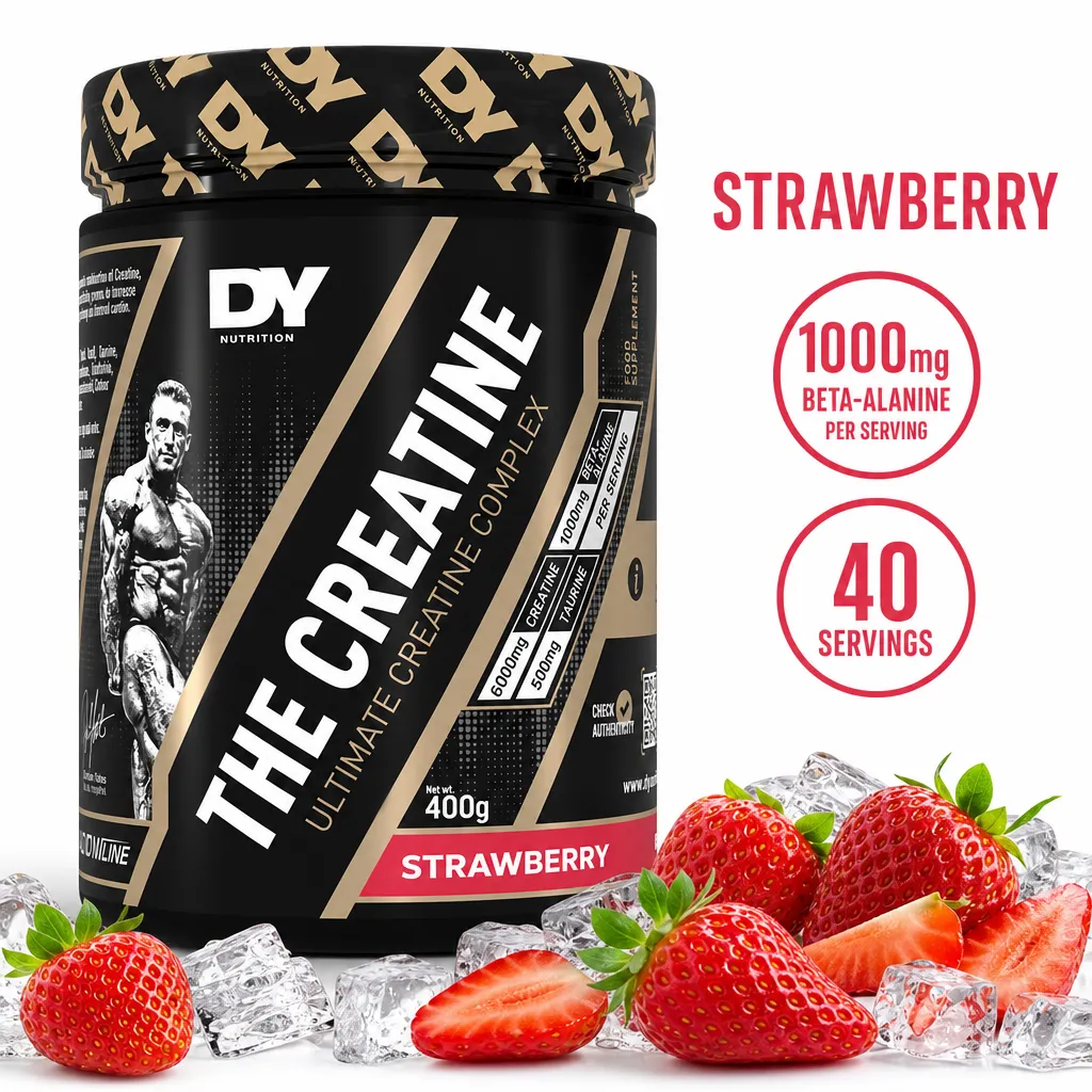 Dorian Yates The Creatine 400g strawberry creatine powder supplement with beta-alanine and 40 servings